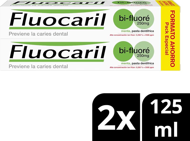 Bi-Fluoré 250mg pasta dental menta anticaries 2x125ml