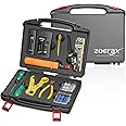 Network Tool Kit, ZOERAX 11 in 1 Professional RJ45 Crimp Tool Kit - Pass Through Crimper, RJ45 Tester, 110/88 Punch Down Tool, Stripper, Cutter, Cat6 Pass Through Connectors and Boots