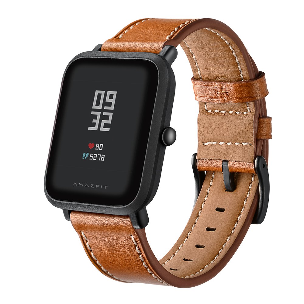 smartwatch with leather strap