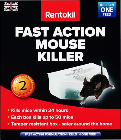 Rentokil PSF135 Fast Action Mouse Killer Twin Pack Indoor Bait Station