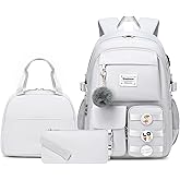 Wadirum Women Casual Backpack Set Girl School Bookbag Set Cute Laptop Ruaksack Grey