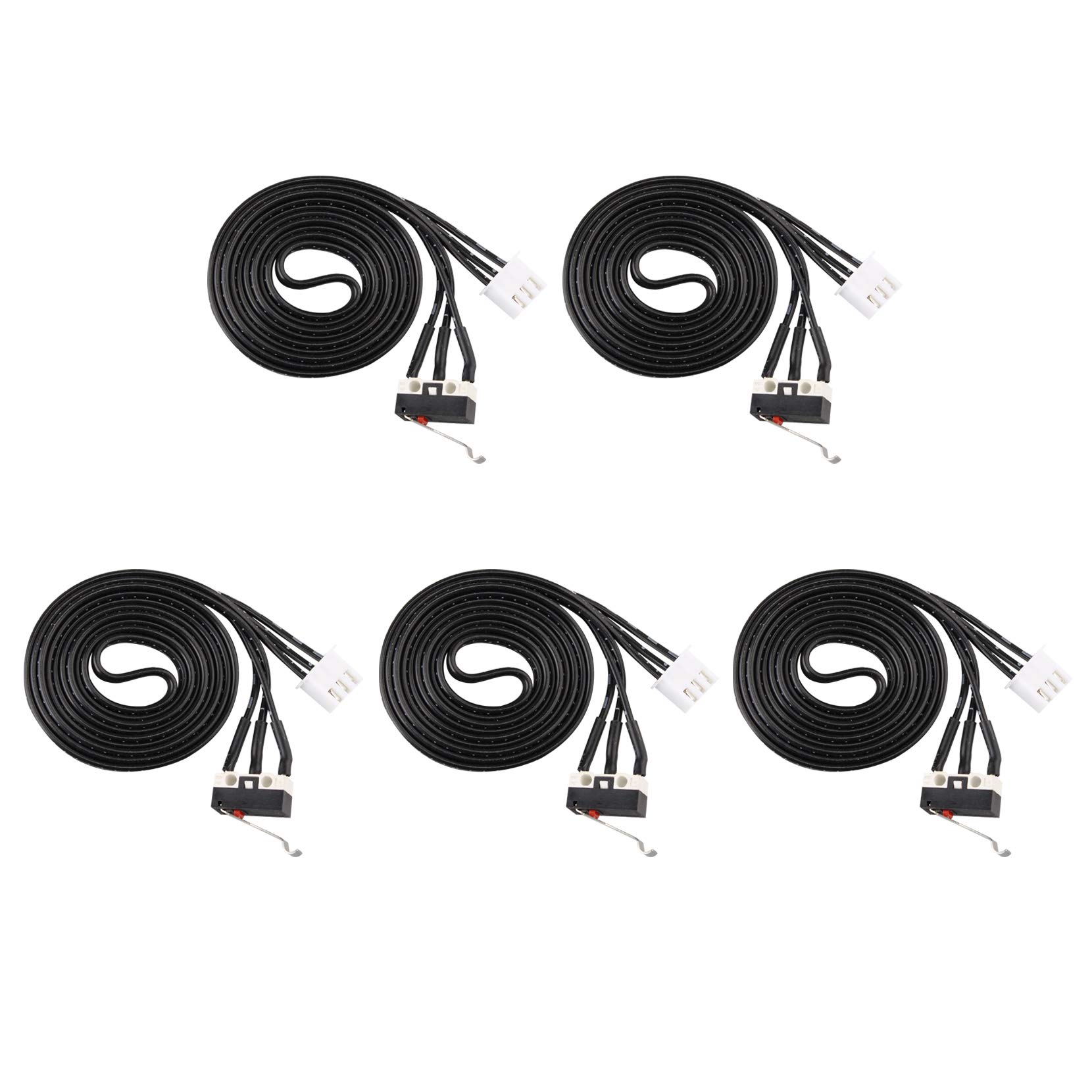 Jopto 5Pcs Limit Endstop Module Mechanical Printer Optical Micro Touch Switch with 80cm Connector Cable Length Compatible with 3D Printer Ramps 1.4