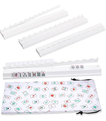 Amazon.com: LUMIVIA Mahjong Racks with Pushers, White Wooden