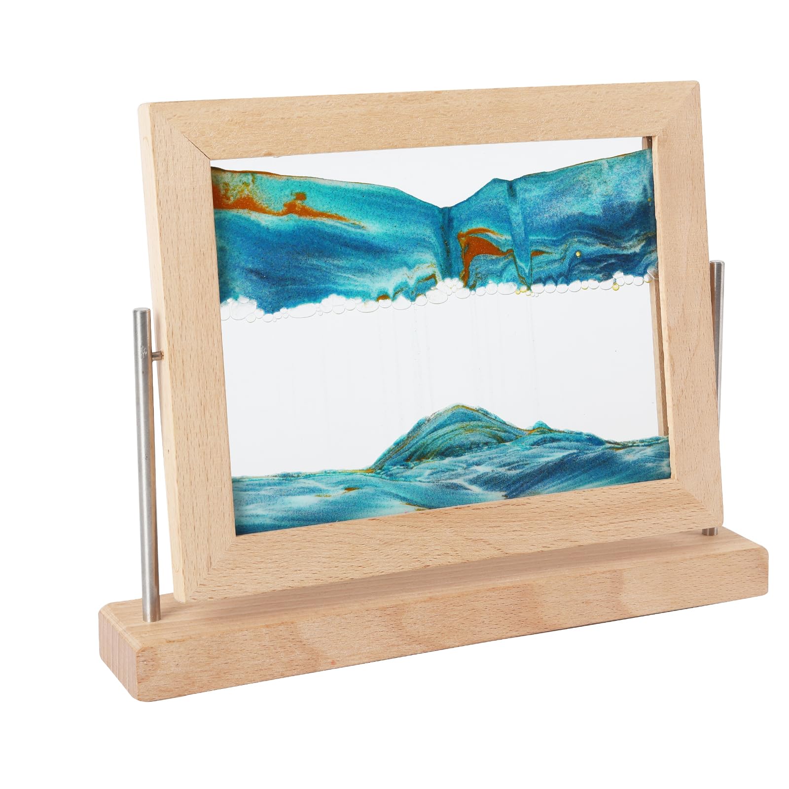 Photo 1 of  2 pack AXELIP Moving Sand Art Picture, Liquid Motion 3D Deep Sea Sandscape in Motion, Dynamic Sand Picture Relaxing Desktop Home Office Work Decor