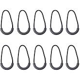 Honbay 10PCS Heavy Duty U Shape Nylon Zipper Pulls Zipper Tags Zipper Extension Replacement for Backpacks, Luggage Bags, Clothes (Black)