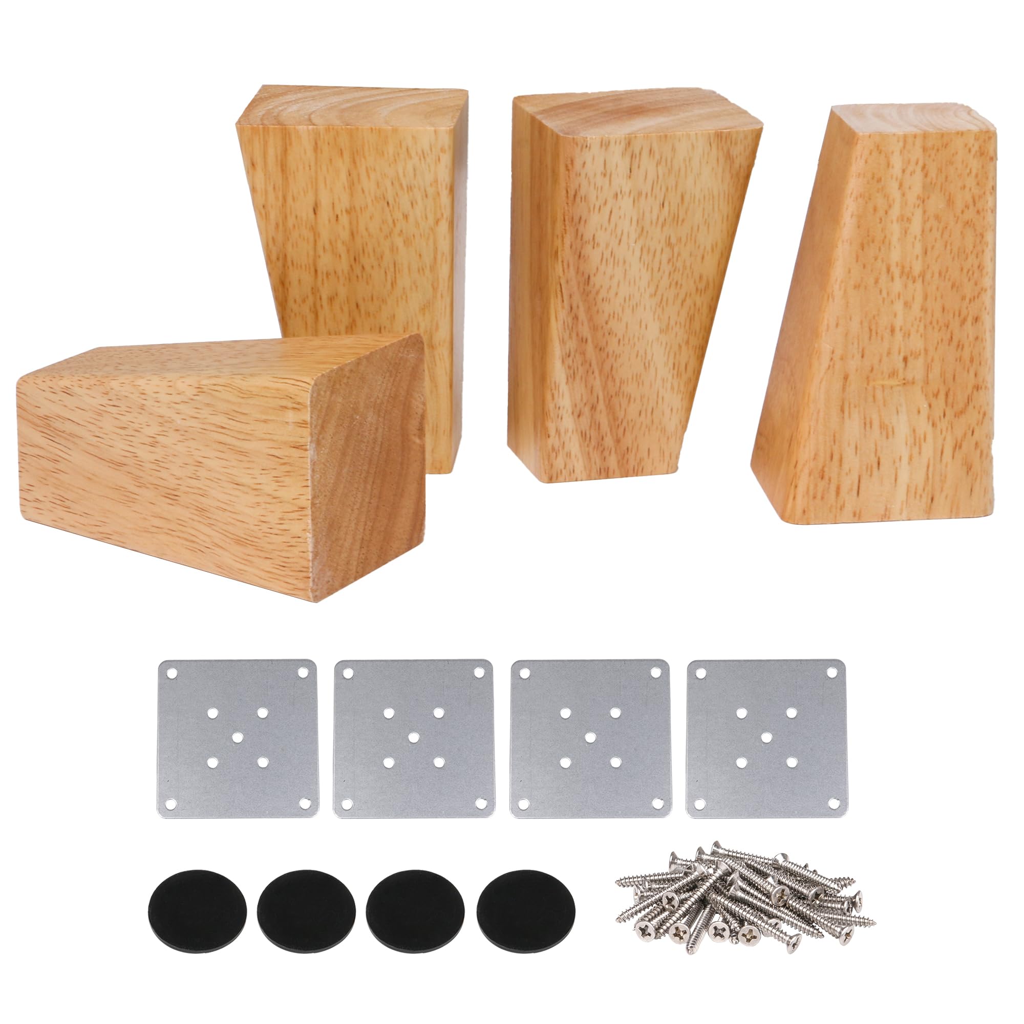 SHANOER 4PCS 100mm Height Oak Wood Furniture Legs Couch Dresser Armchair Feet Furniture Parts Sofa Legs