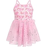 Ballet Leotards for Girl with Shiny Sequins Tulle Skirt Ballerina Dance Outfits Toddler Cross Back Ballet Dress