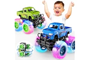 IVALEA Monster Trucks Toys for Toddlers Boys: Light-up Wheels for Kids Age 2-4 Years Old,Toy Car for Kid Ages 3-5,Boy Cars to 3-6,Toy Truck for Toddler 1-3,Jam Birthday Gift for Children 1-3