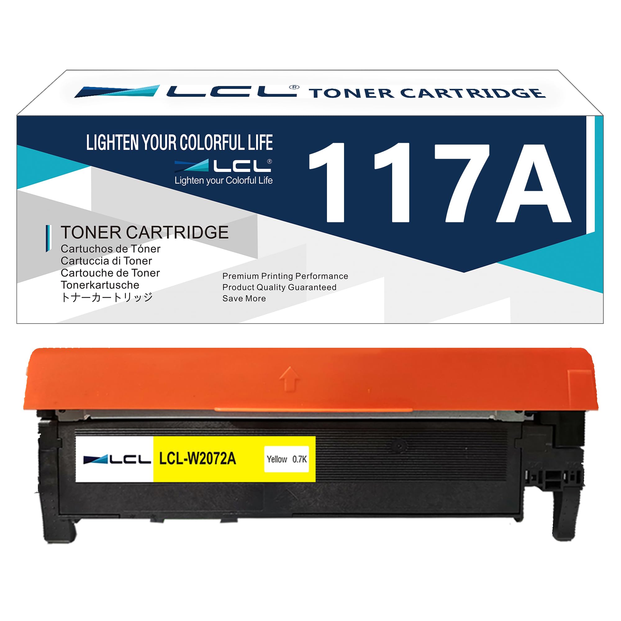 LCL Compatible 117A W2072A Toner Cartridge Replacement for HP Color Laser MFP 179fnw, 178nw, 150nw, 150a, 178nwg, 179fwg, 150, 150w, 150nw (Yellow, High Yield, 700 Pages at 5% Coverage)
