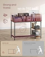 VASAGLE Computer Desk 120x60 cm with Left/Right Shelves Industrial Rustic Brown view 5