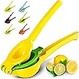 Zulay Metal 2-In-1 Lemon Lime Squeezer - Hand Juicer Lemon Squeezer Gets Every Last Drop - Max Extraction Manual Citrus Juice