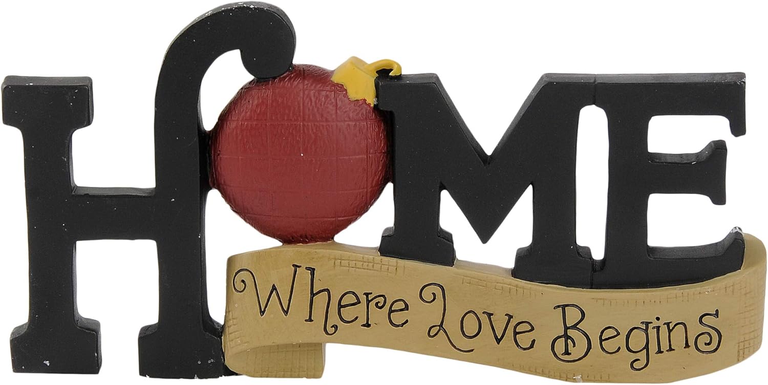 Blossom Bucket Home Where Love Begins 3 x 6 Inch Resin Stone Christmas Tabletop Figurine