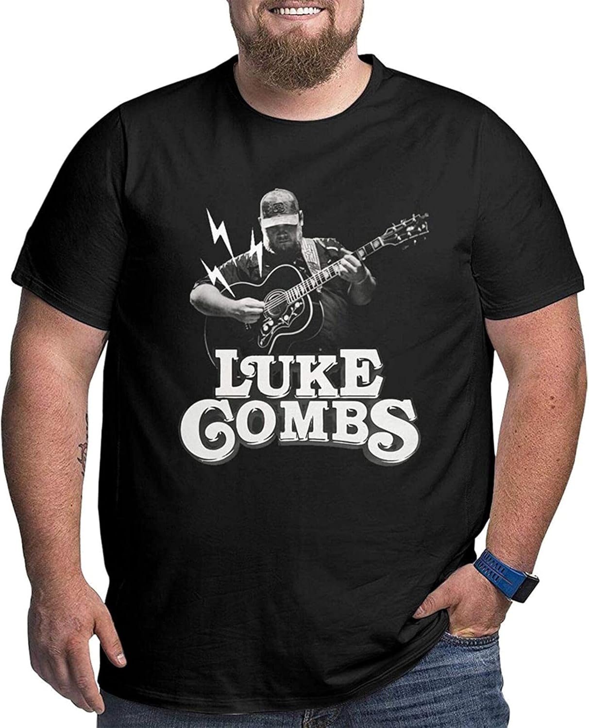 Luke Combs Men's T Shirts Big and Tall Short Sleeve Tops Tee for Mens