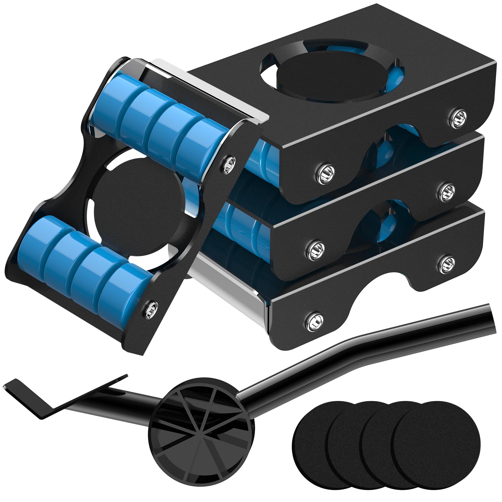 NIUXX Furniture Transport Roller Set, Upgrade Furniture Lifter Mover Tool-4 Metal Sliders with 8 Wheel Each for Easy Moving, Appliance Roller Dolly for Sofa, Fridge, Washer, Load Capacity Up to 350kg