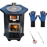 FENGXCXY Wood Burning Stove, Multi-Functional Fireplace for Home Heating | Pellet Heater, wood stove indoor，Suitable for Heating800 Square Foot Spaces in Homes and Commercial Settings (24in)