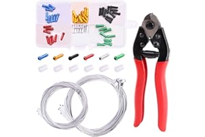 Swpeet 67Pcs Stainless Steel Bike Cable Cutter and Brake Shift Cable Kit With Crimp Terminals, End Caps, and O-Rings