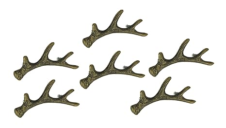 Zeckos Antique Bronze Finish Cast Iron Deer Antler Drawer Pull