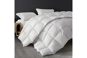 SAPHREAS Feather Down Comforter Queen Size, All Season White Duvet Insert, Soft 100% Cotton Luxurious Hotel Bedding Comforters with Corner Tabs, 90x90”