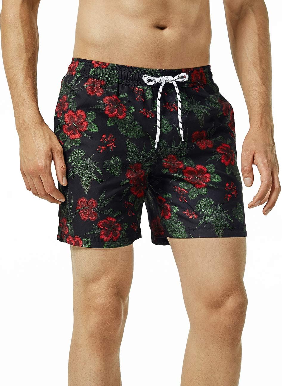 7" Swim Shorts Mens Quick Dry Swim Trunks with Mesh Lining Teen Funny Print Swimwear Swimsuit