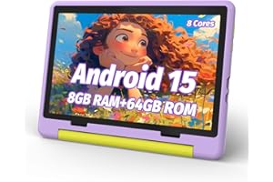 URAO Kids Tablet, Android 14 Tablet for Kids 10 inch Octa-Core with Case, 64GB 1TB TF Card Expandable for Toddler Children, Parental Control, Dual Camera, WiFi,Gift