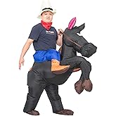 JYZCOS Inflatable Cowboy Costume Adult Western Horse Rider Fancy Dress for Men Women Halloween Party Suit