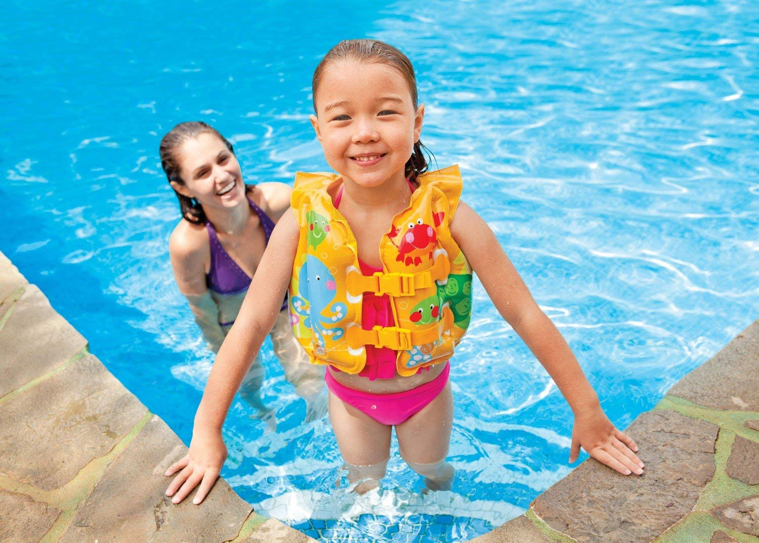 Storio Deluxe Inflatable Swim Vest for Kids | Adjustable Safety Float Jacket for Boys & Girls | Pool & Beach Water Safety Gear for Toddlers | Lightweight, Portable, Colorful Swim Trainer Vest 4