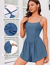 Ekouaer Womens Summer Sleeveless Workout Rompers