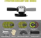 DEWINNER Angle Grinder 850W Corded 115mm with 6 Discs Side Handle view 9