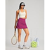 SANTINY Women's Golf Skirts Skorts High Waisted Tennis Skirt(Rose_XL)