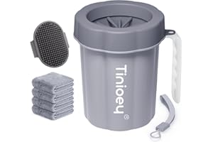 Tinioey Paw Cleaner for Dogs Medium Small Breed with Handle | Dog Paw Cleaner to Clean Muddy Paws | Dog Foot Cleaner Paw Washer for Dogs & Pets| Dog Feet Washer (Gray)