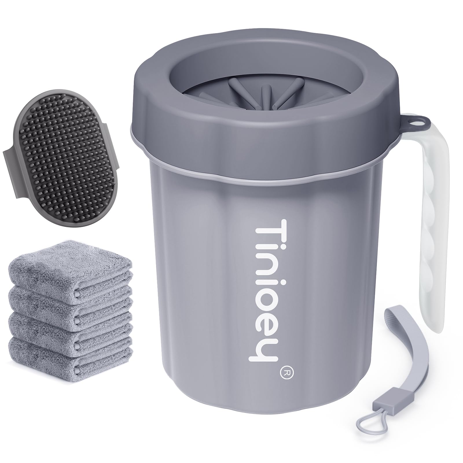 Photo 1 of Tinioey Paw Cleaner for Dogs Medium Small Breed with Handle | Dog Paw Cleaner to Clean Muddy Paws | Dog Foot Cleaner Paw Washer for Dogs & Pets| Dog Feet Washer (Gray)