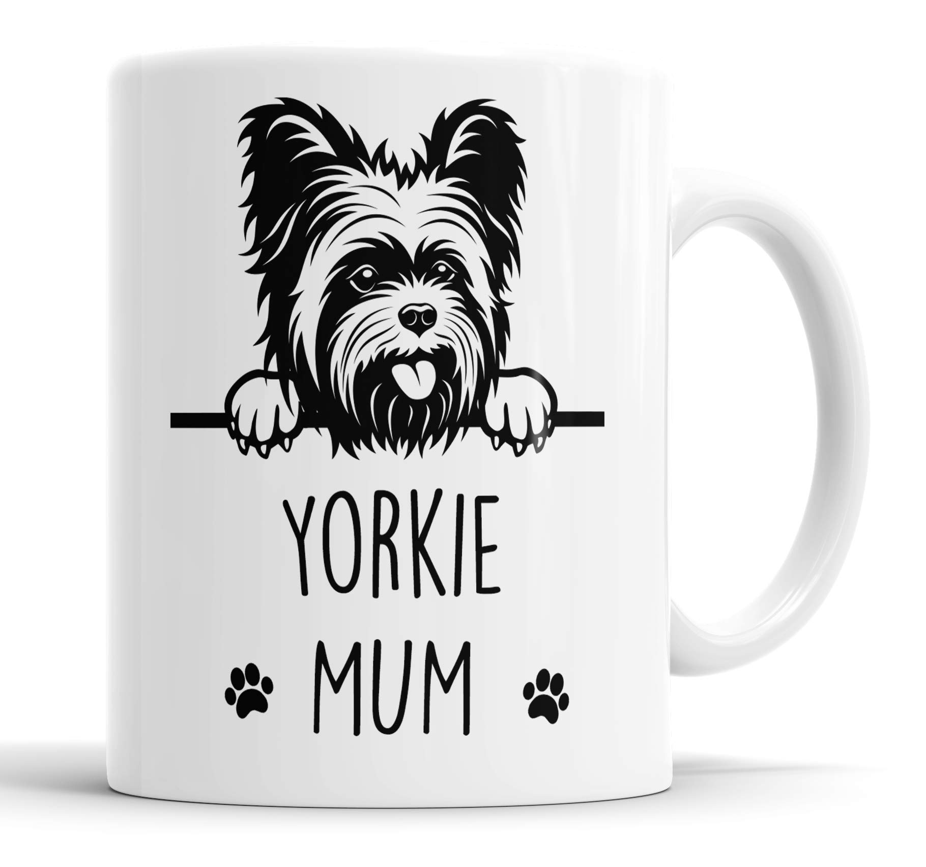 Faithful Prints Yorkie Mum Mug Pet Present Yorkshire Terrier Dog Mum Dad Friend Joke Funny Gift Cup Birthday Christmas, Ceramic Mug