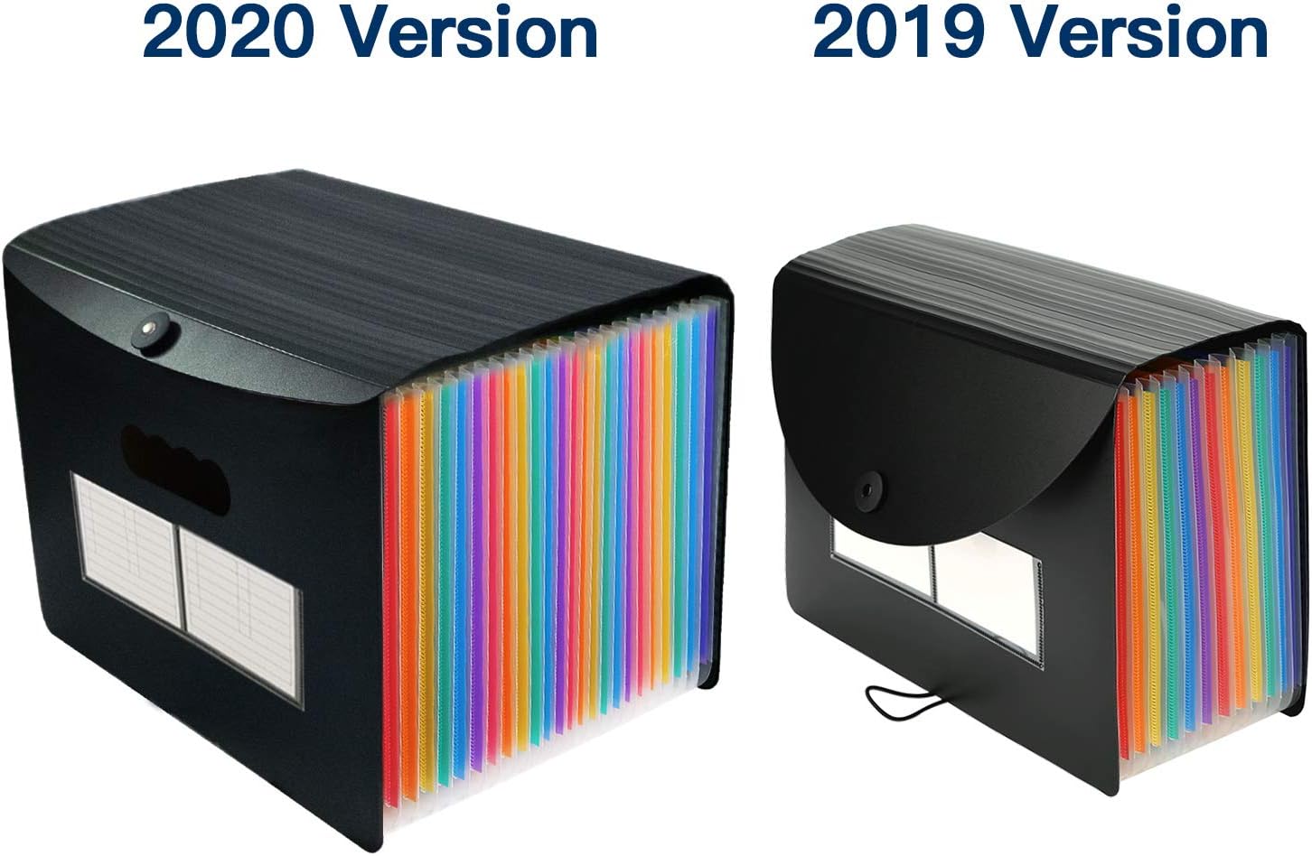 26 Pockets Accordian File Folder Organizer, Expanding Filing Box A4 Letter Size Expandable File Folders, Plastic Accordion Document Paper Coupon Bill Receipt Organizer with 3 A-Z Alphabet Colored Tabs : Office Products