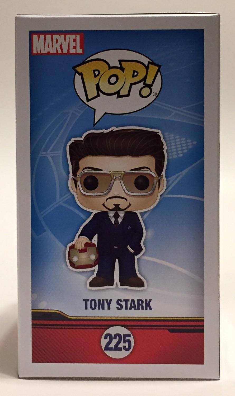 tony stark holding iron man helmet funko pop