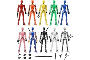 10 Pcs Action Figures T13(Assembly Required),Multi-Jointed Detachable Titan Action Figure with 10 Colors,3D Printed Dummy 13 