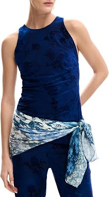 Camiseta sin Manga de la colección Mujer, Azul, XS