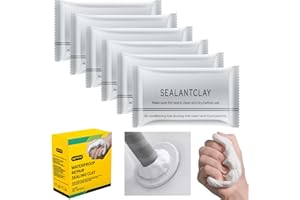 KEPTFIT 6-Pack New Type White Waterproof Sealant Mastic, Repair Sealing Clay, Quick Mending Mud for Drain Connection, Wall Hole, Air Conditioning Hole Waterproof Seal Putty