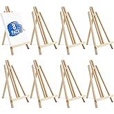 Falling in Art 16 Inch Wood Easel Stand, Tabletop Display Stand A-Frame Artist Easel for Painting Canvas, Portable Photo, Picture and Sign Holder (8 Pack)