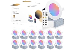 POWERASIA 12 Pack Smart Recessed Lighting 4 Inch, Ultra-Thin LED Recessed Lighting 9W 700LM Smart Downlight with Junction Box, Compatible with Alexa/Google Assistant - ETL and Energy Star Certified