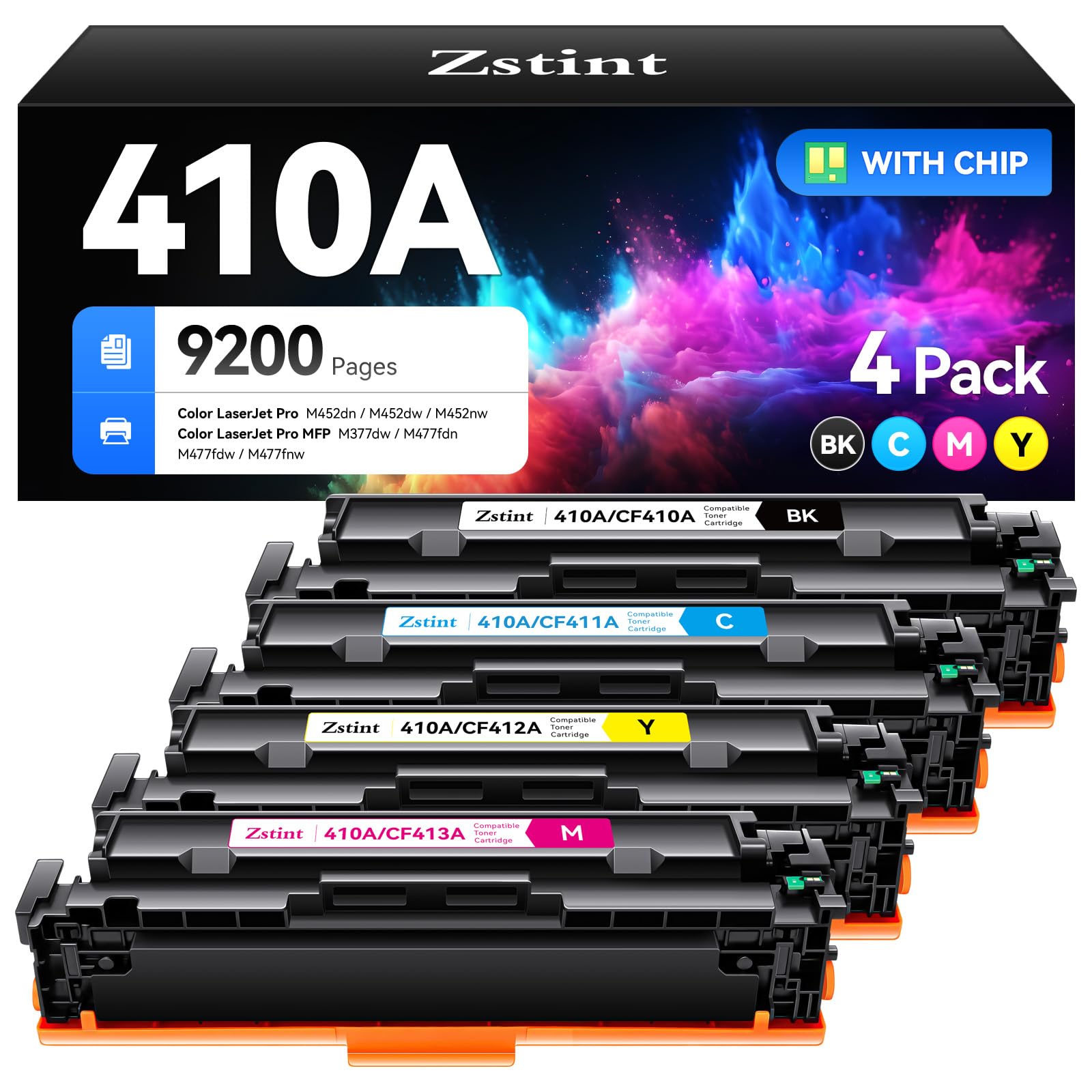 410A Toner Cartridge set 4-Pack Replacement for HP