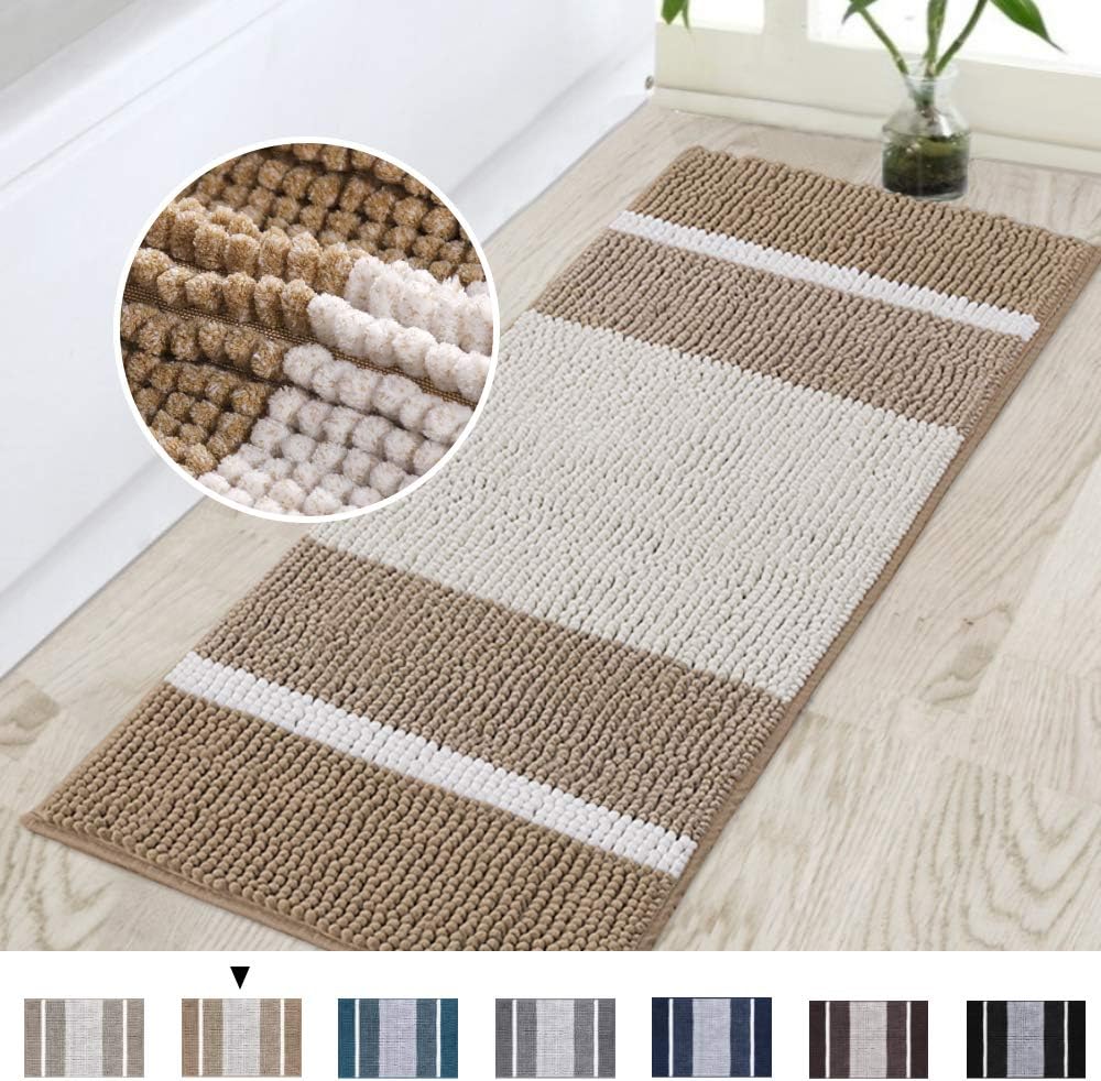 Turquoize Luxury Bath Runner For Bathroom 47 X 17 Inches Shaggy Bath Mat Non Slip Strip Shaggy Bath Mats For Bathroom Chenille Bath Mat Set Soft Absorbent Shower Rug 47 X 17