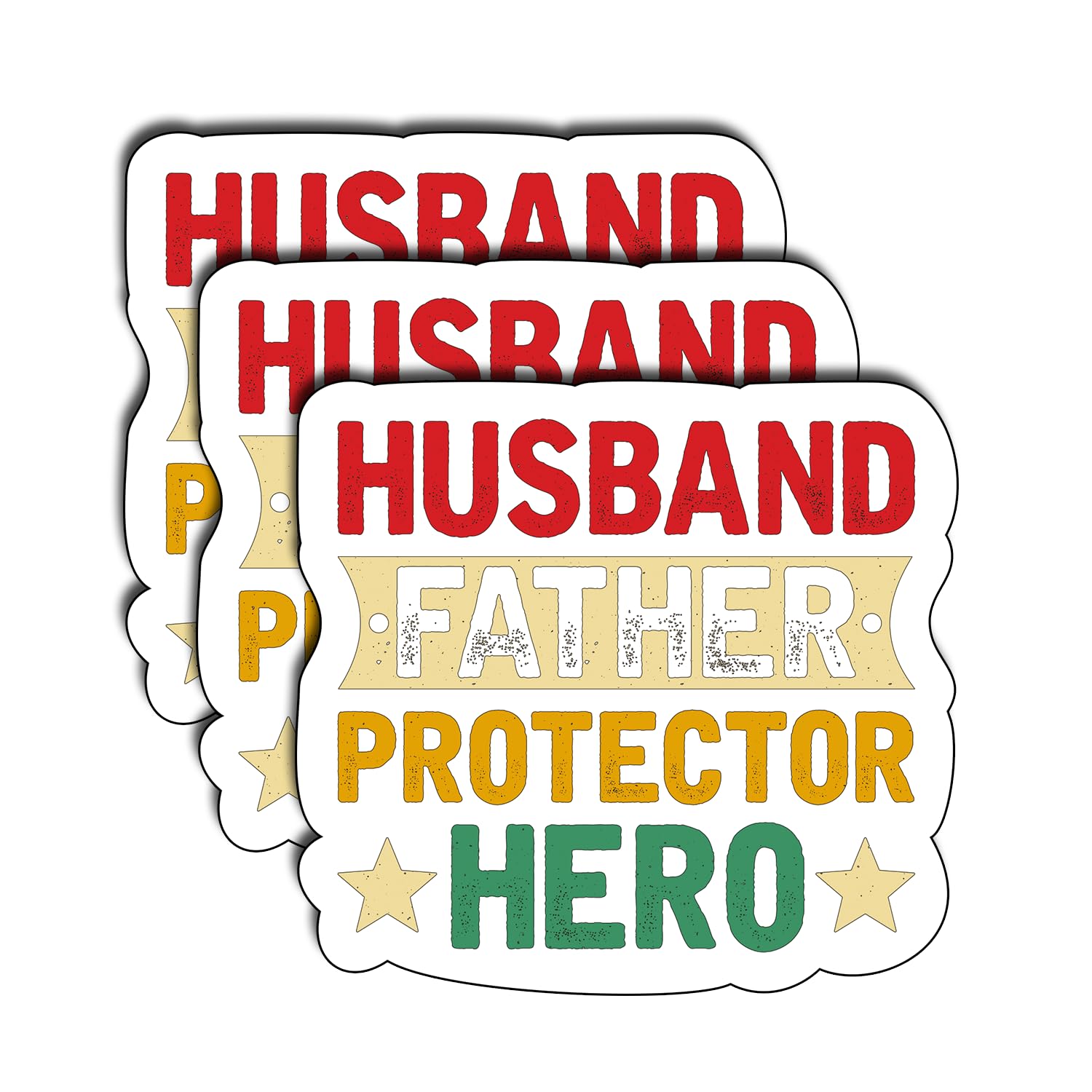 Photo 1 of (3 PCS) Husband Father Protector Hero Sticker Gifts for Daddy Grandpa Father Day Son Decoration for Books Laptops Phones Tumbler Waterproof Vinyl for Water Bottle Decals Men Lover Sticker 3 Inch