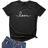 MIMOORN Women's T-Shirt Printed Summer Funny Casual Short Sleeve Graphic Tees