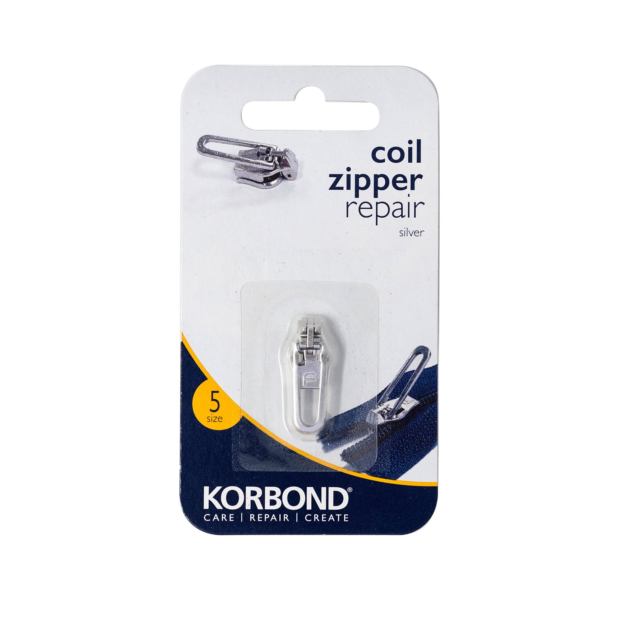 Korbond Zip Repair Kit, Silver - Instant & Easy Replacement