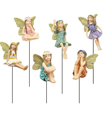 Amazon.com: Set of 4 Whimsical Soft Blue Butterfly Fairies with