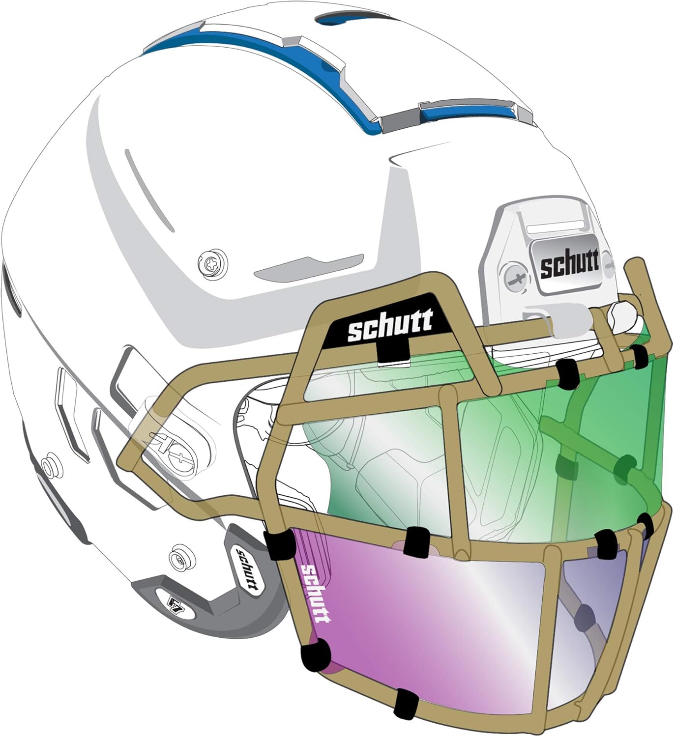 Schutt Splash Shield for Football Helmet Facemask - Improves Hygiene and Protects from Coughs, Sneezes, Spit and Sweat - Clear Non-Tinted for Easy Visibility, Lower Splash Shield, One Size : Sports & Outdoors