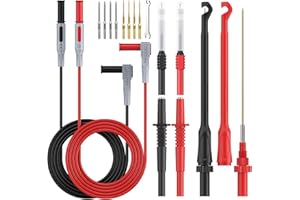 Neoteck Multimeter Test Leads with Wire Piercing Clip Puncture Probes Replaceable Gold-Plated Multimeter Probes 4mm Banana Pl