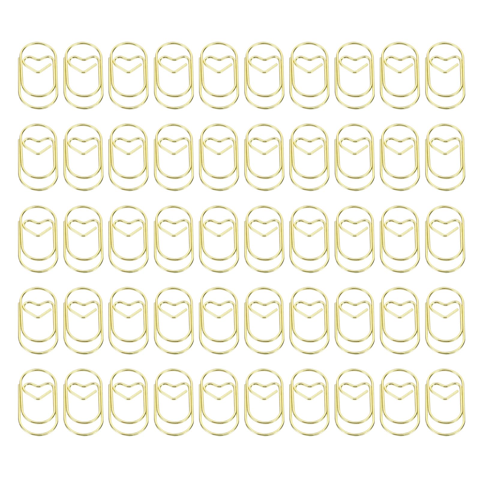 YOKIVE 50 Pcs Paper Clip, Heart-Shaped Clips, Keep Table Neat, Great for Office, Art, Home, Daily Use (Gold Tone, 1.2-inch)