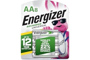 Energizer Recharge Universal Rechargeable AA Batteries (8 Pack), Double A Rechargeable Batteries
