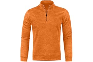 WHLBF Men's Athletic Shirts Long Sleeve 1/4 Zip Lightweight Pullover Quick-Dry Active Sports Shirts Outdoor Sweatshirt Tops
